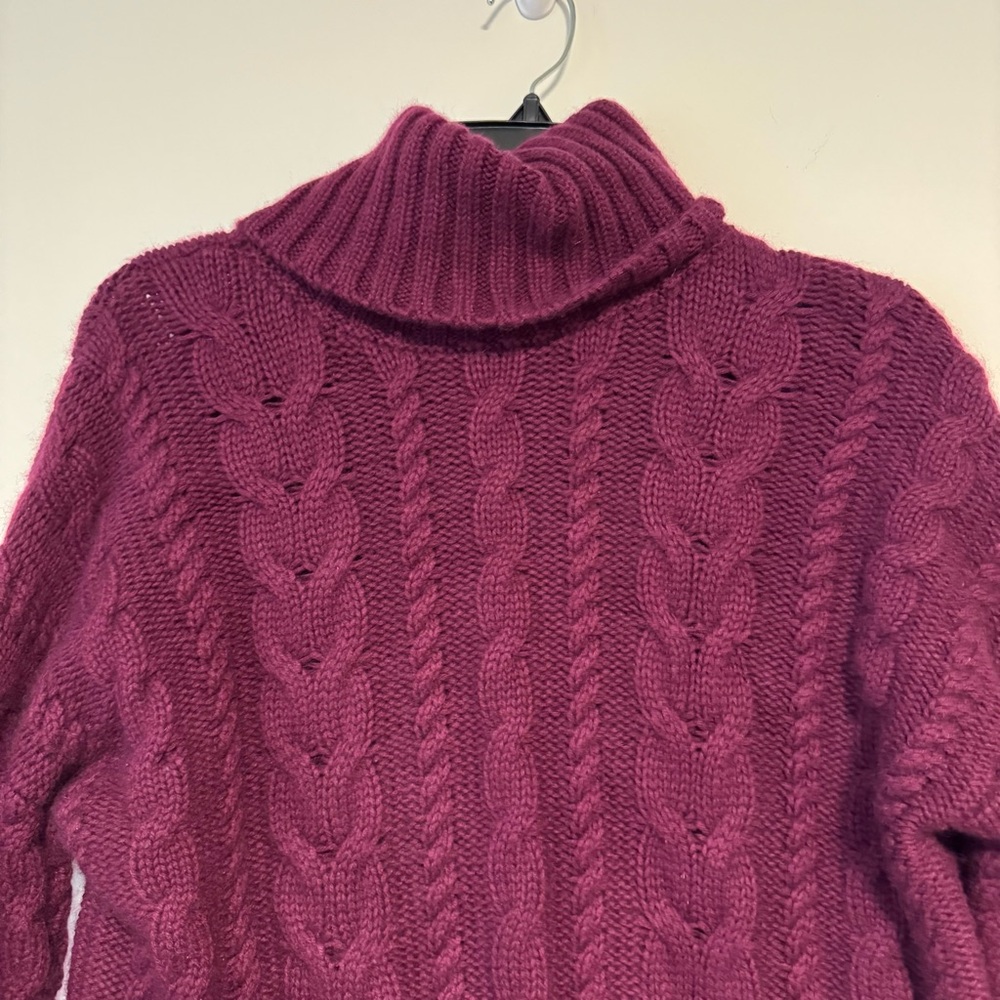 Banana Republic Fuchsia Turtleneck Merino Wool/Cashmere Sweater - Picture 5 of 11
